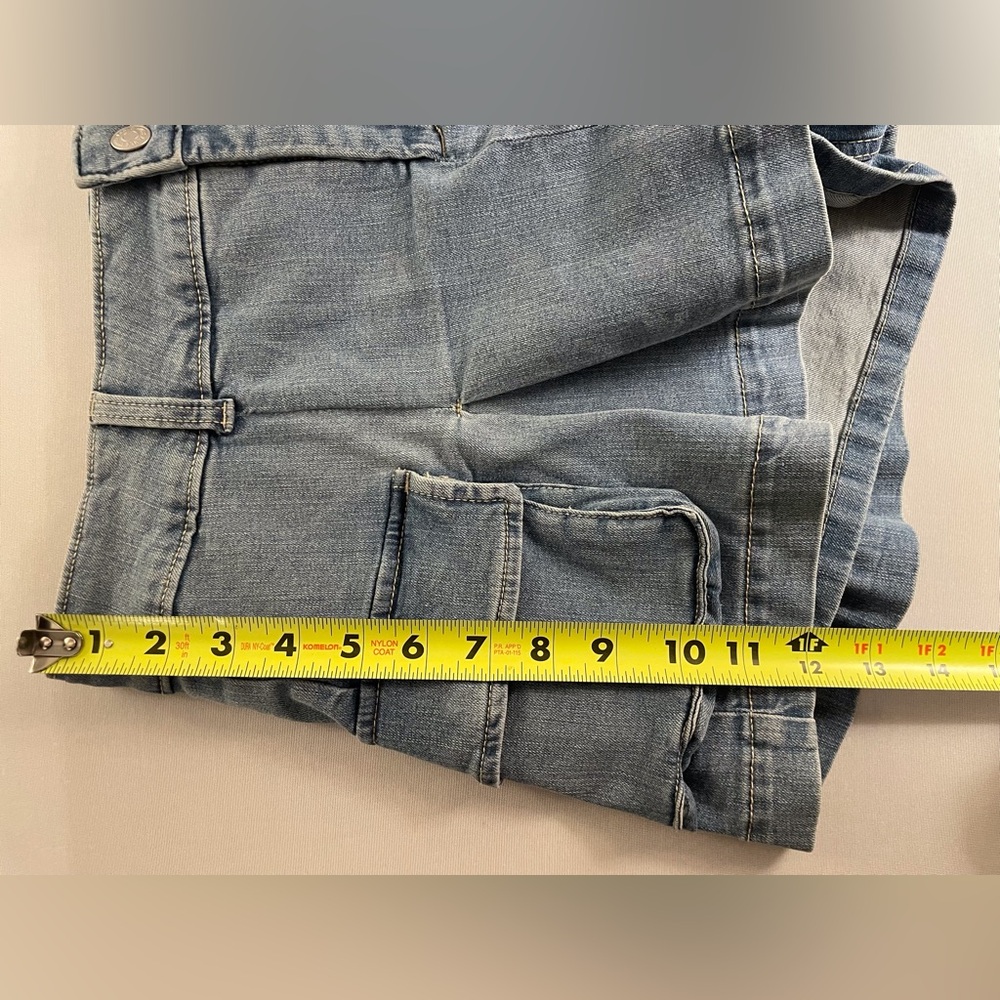 Wild Fable Denim Pleated Mini Cargo Skort Blue Size 8 - Picture 10 of 10